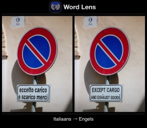 Word Lens - Voorbeeld van vertaling