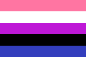Symbolische vlag voor genderfluïditeit