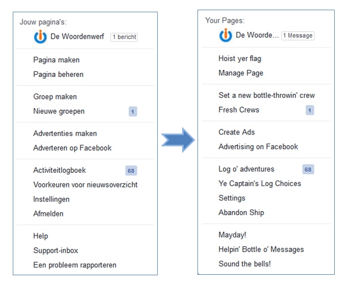 Voorbeeld van Pirate English